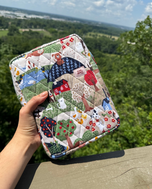At the Farm Reading Quilted Book Sleeve