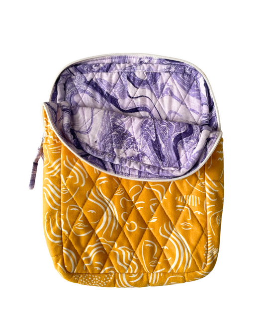 Smile Sunshine Quilted Book Sleeve