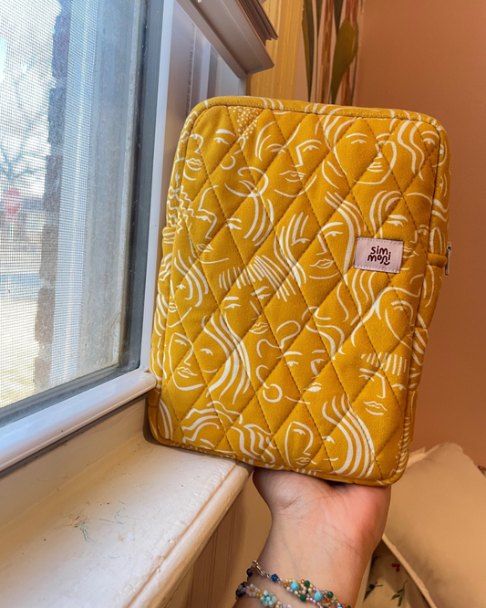 Smile Sunshine Quilted Book Sleeve