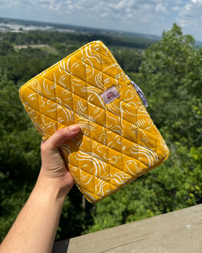 Smile Sunshine Quilted Book Sleeve