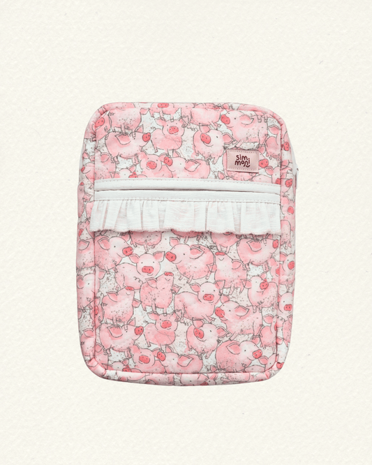 Rosy Tails Book Sleeve With Ruffled Pocket