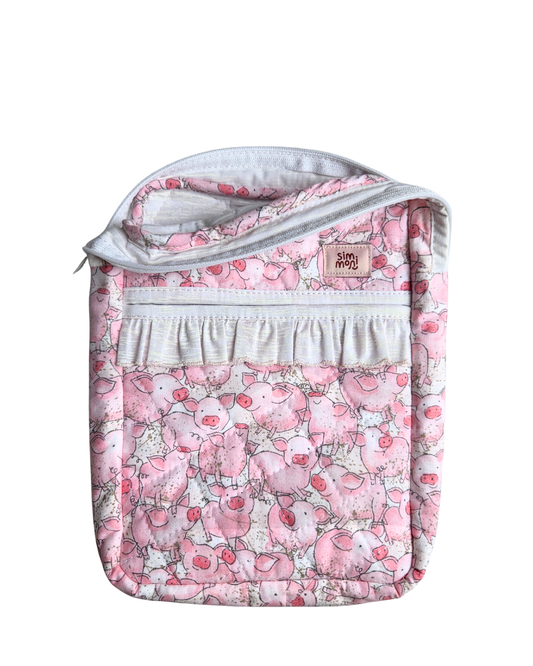 Rosy Tails Book Sleeve With Ruffled Pocket