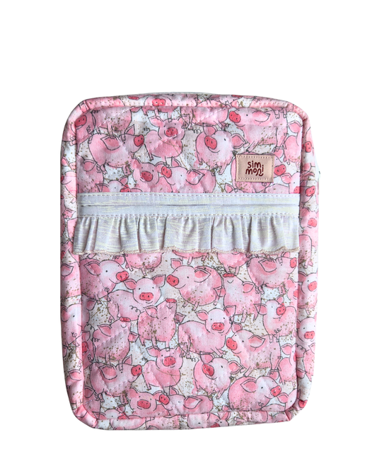 Rosy Tails Book Sleeve With Ruffled Pocket
